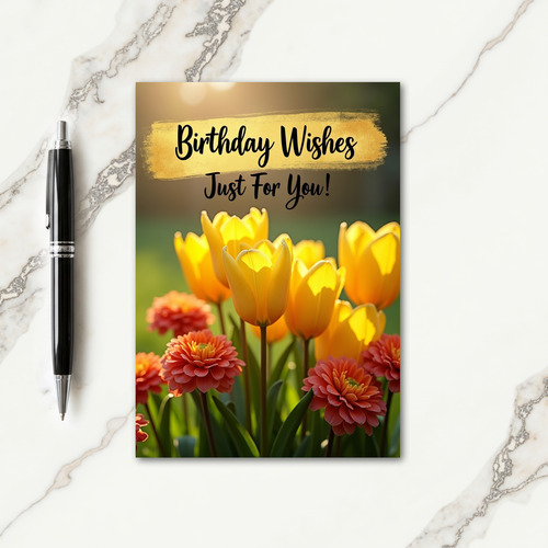 Warm Petals Birthday Card