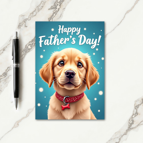 Warm Puppy Fathers Day Card