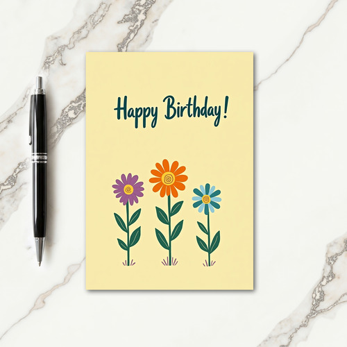 Warm Purple Birthday Card