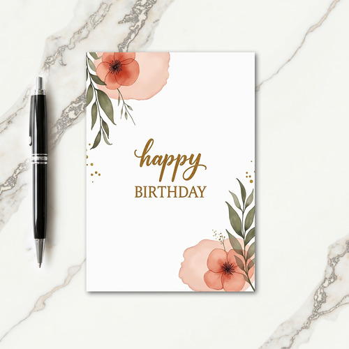 Warm Script Birthday Card