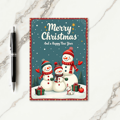 Warm Snow Family Card