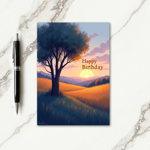 Warm Sunset Birthday Card