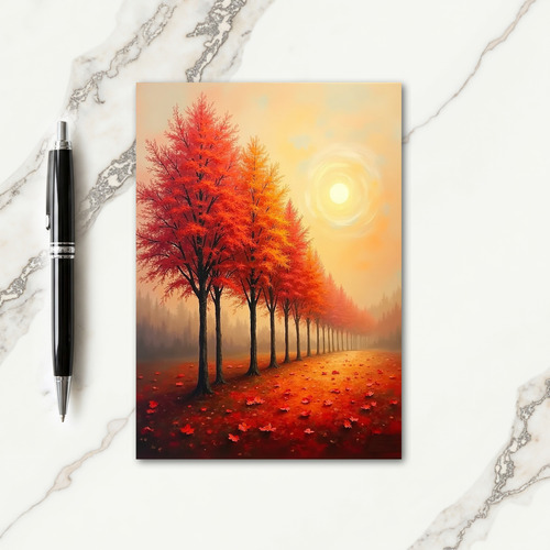 Warm Tree Path Christmas Card