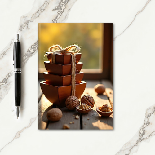 Warm Walnut Blessings Card