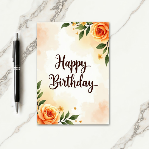 Warm Watercolor Birthday Card