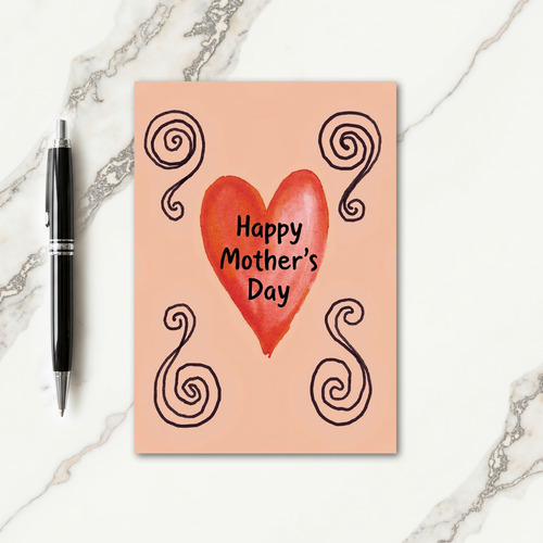 Warm Watercolor Mothers Day Card