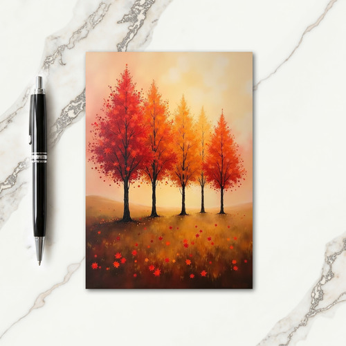 Warm Wishes Golden Trees Card