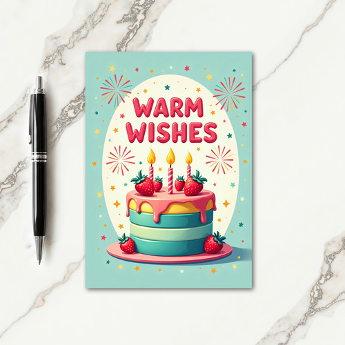 Warm Wishes Pastel Cake Card