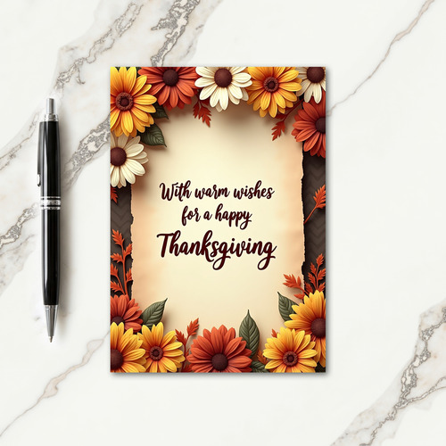 Warm Wishes Thanksgiving Card