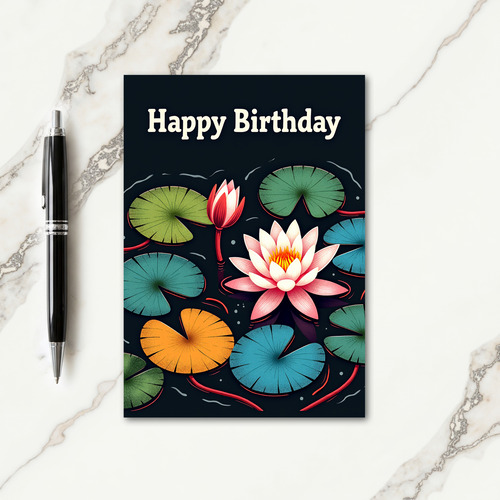 Water Blossom Birthday Card