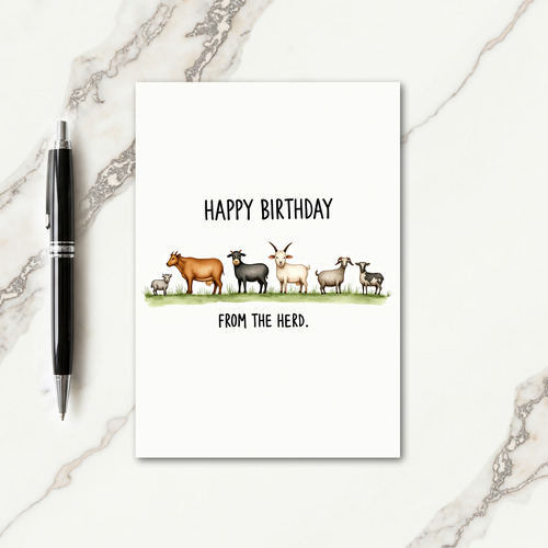 Watercolor Animal Birthday Card