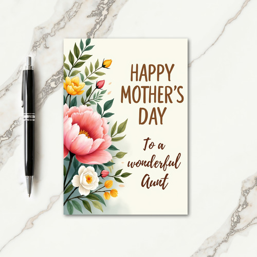 Watercolor Aunts Day Wishes Card