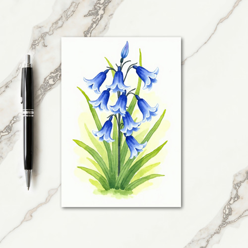 Watercolor Azure Bloom Card