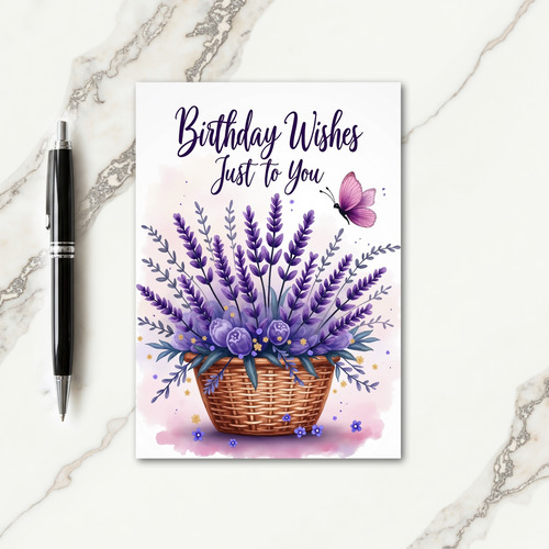 Watercolor Basket Birthday Card