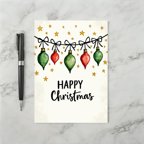 Watercolor Bauble Christmas Garland