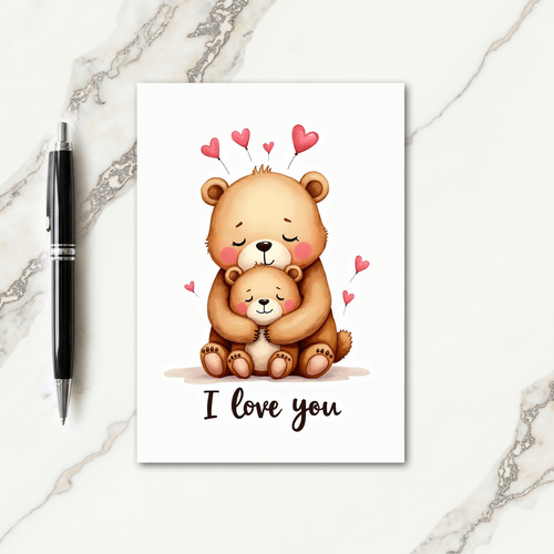 Watercolor Bears Love You Card