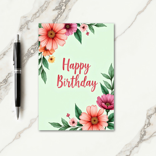 Watercolor Beauty Birthday Card