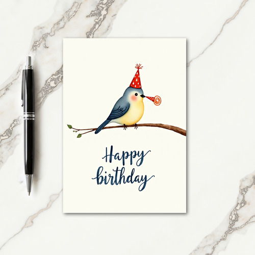 Watercolor Bird Birthday Card