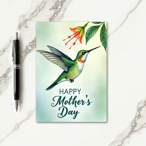Watercolor Bird Happy Mothers Day Card