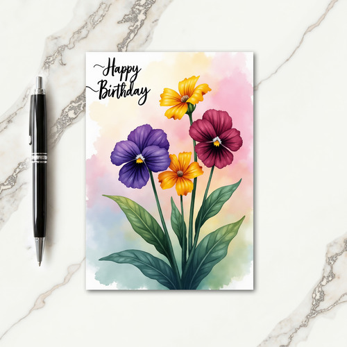 Watercolor Birthday Art Card