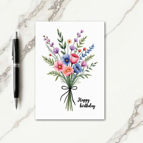 Watercolor Birthday Floral Card