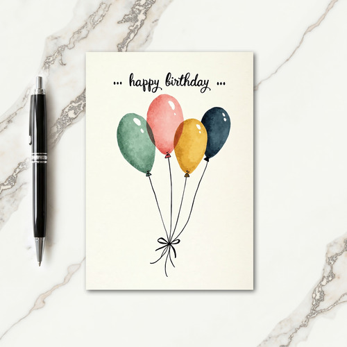 Watercolor Birthday Forms Card