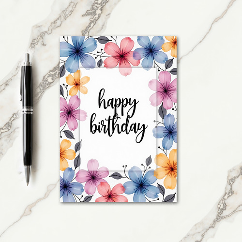 Watercolor Birthday Frame Card