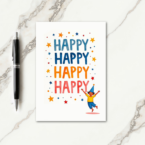 Watercolor Birthday Fun Card