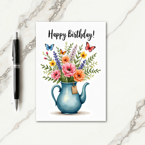 Watercolor Birthday Illustration Card