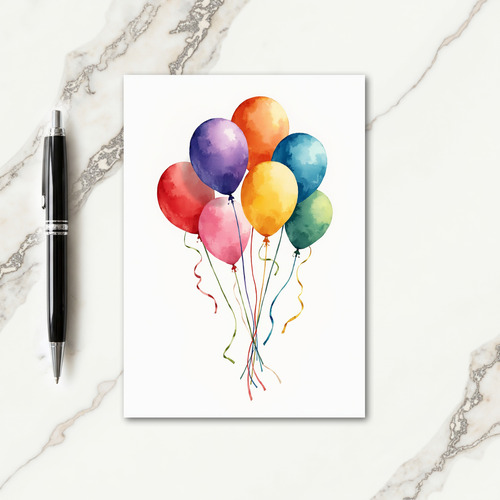 Watercolor Birthday Orbs Card