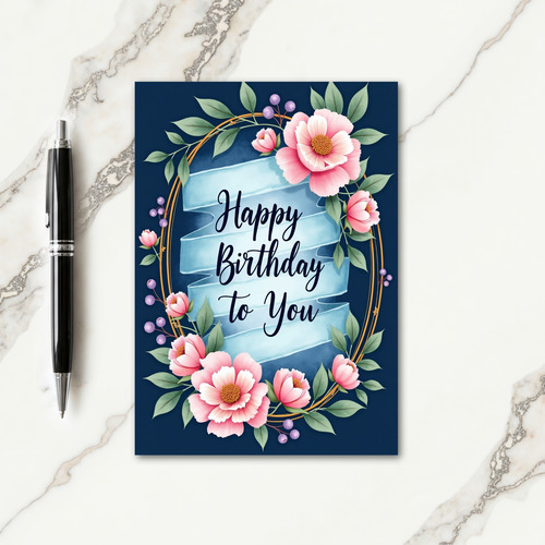 Watercolor Birthday Ribbon Card