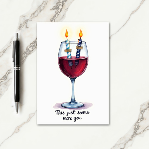 Watercolor Birthday Wine Card