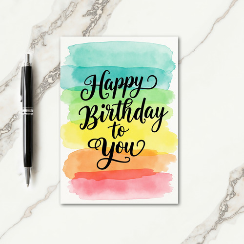 Watercolor Birthday Wishes Card