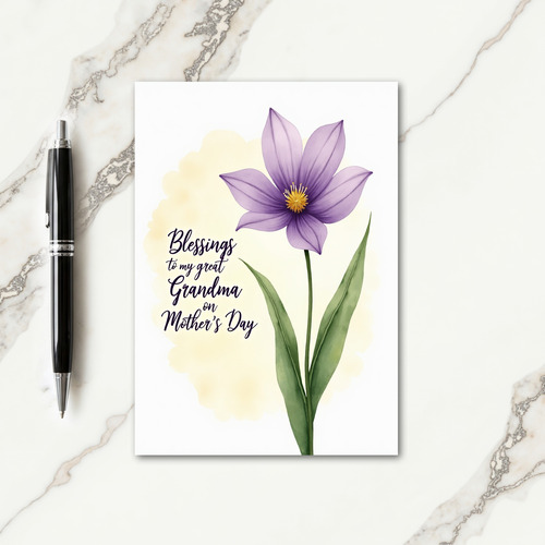 Watercolor Blessings Mothers Day Card