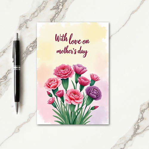 Watercolor Blossoms Love Card