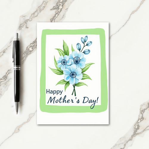 Watercolor Blue Blossom Card