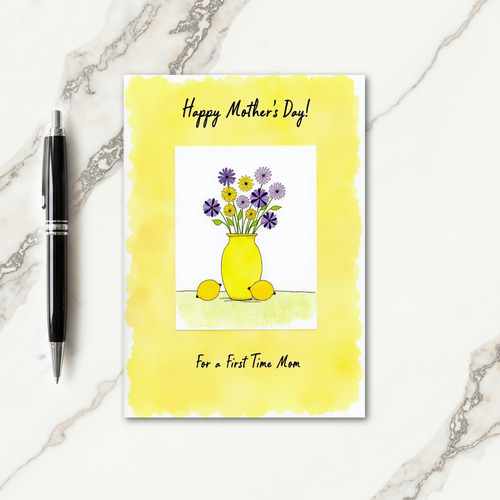 Watercolor Bouquet Yellow Card