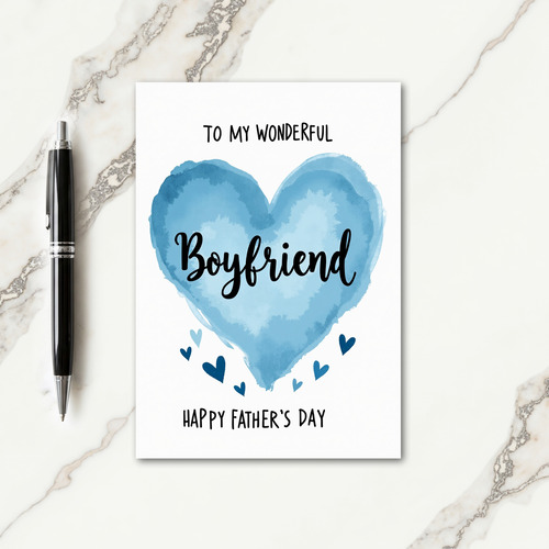 Watercolor Boyfriend Fathers Day Card