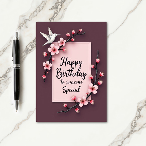 Watercolor Branch Birthday Card