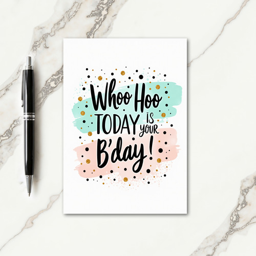Watercolor Brushstroke Birthday Card