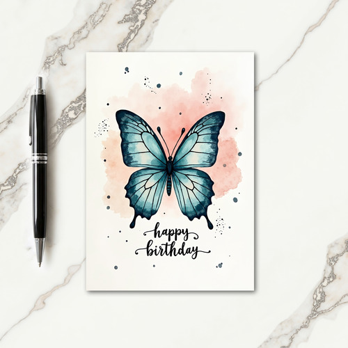 Watercolor Butterfly Birthday Card