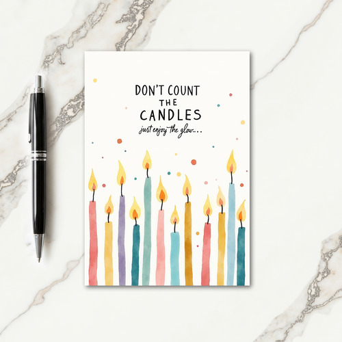 Watercolor Candle Glow Card