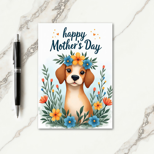 Watercolor Canine Mothers Day Card