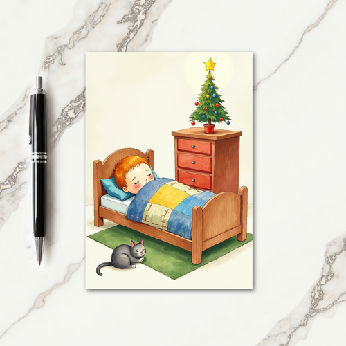 Watercolor Christmas Child Card