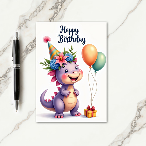 Watercolor Creature Birthday Card