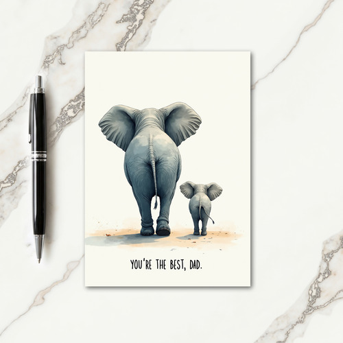 Watercolor Dad And Child Card