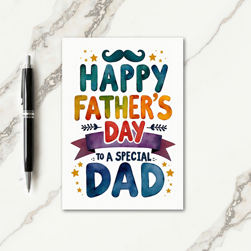 Watercolor Dad Fathers Day Card