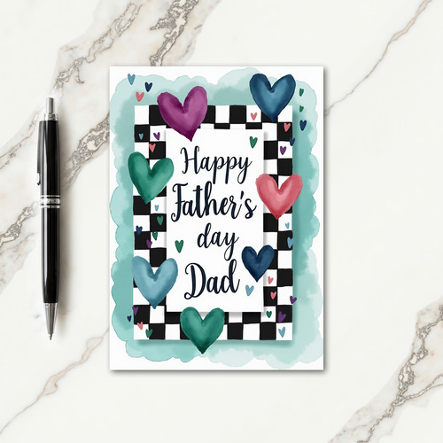 Watercolor Dads Day Love Card