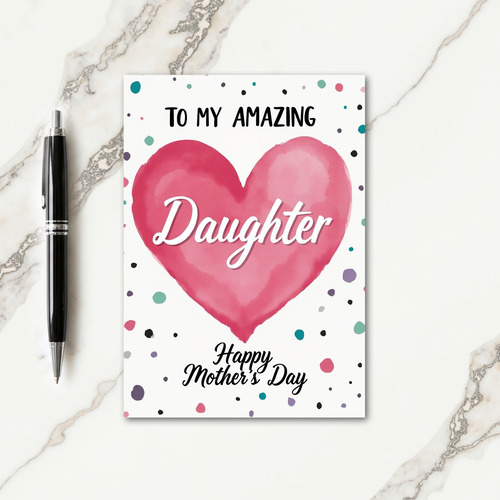 Watercolor Daughter Mothers Day Card