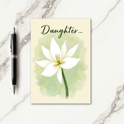 Watercolor Daughters Day Love Card